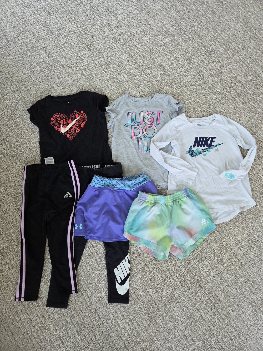 Nike, Adidas, and Under Armour Girls Athletic Clothing Lot